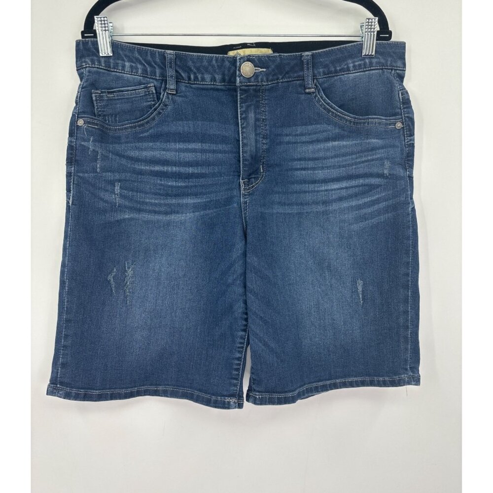 Democracy "Ab" Solution Bermuda Jean Shorts Size 14
